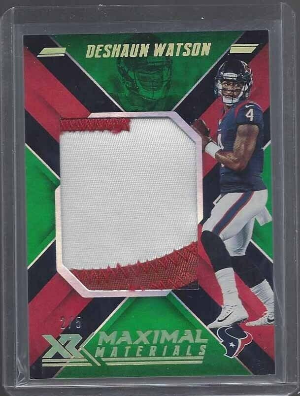 DESHAUN WATSON 2018 PANINI XR MAXIMAL MATERIALS GREEN JUMBO 3 COLOR PATCH #D 2/5