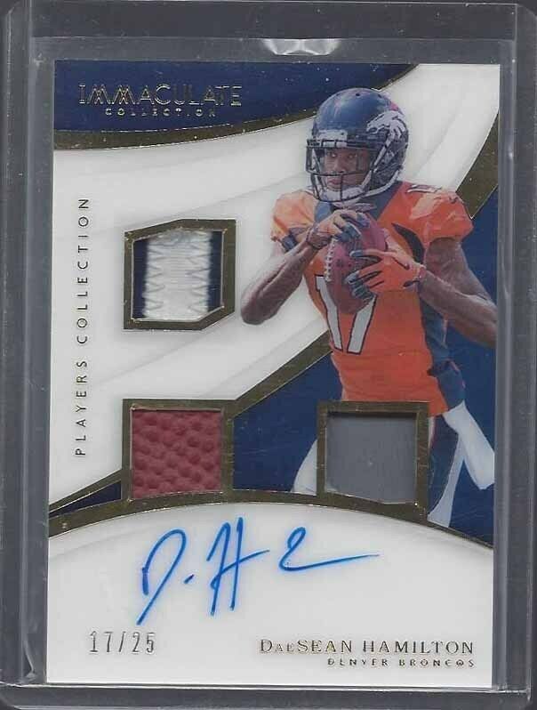 1/1 DAESEAN HAMILTON 2018 IMMACULATE ACETATE TRI PATCH AUTO RC #D 17/25 JSY #17!