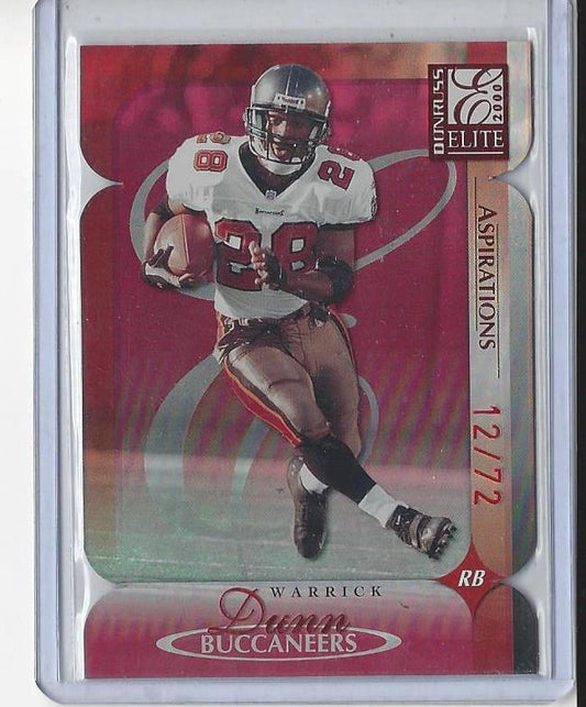 WARRICK DUNN 2000 DONRUSS ELITE ASPIRATIONS RED DIE CUT #D 12/72