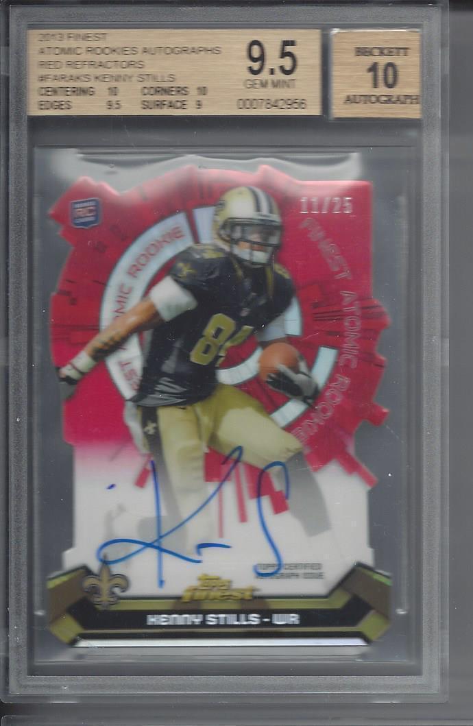 KENNY STILLS 2013 FINEST ATOMIC RED REFRACTOR DIE CUT AUTO RC /25 BGS 9.5 10 AU