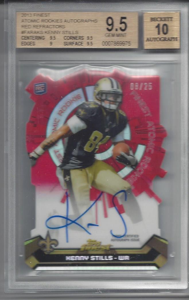 KENNY STILLS 2013 FINEST ATOMIC RED REFRACTOR DIE CUT AUTO RC /25 BGS 9.5 10 AU