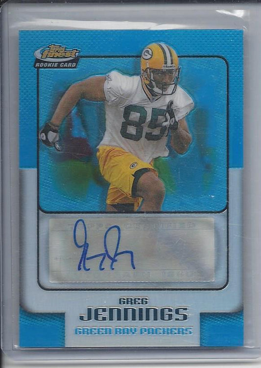GREG JENNINGS 2006 TOPPS FINEST BLUE REFRACTOR PACKERS ROOKIE AUTO RC #D 200/299