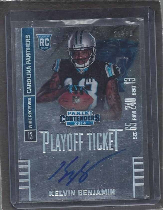 KELVIN BENJAMIN 2014 CONTENDERS PLAYOFF TICKET ON CARD ROOKIE AUTO RC #D 22/99