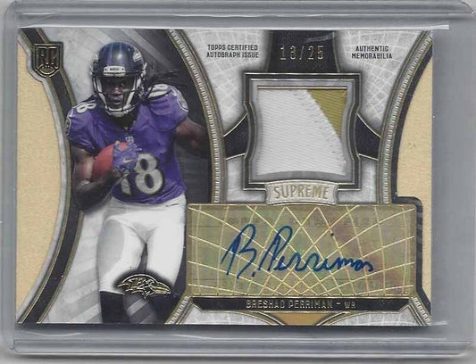 BRESHAD PERRIMAN 2015 TOPPS SUPREME RPA 2 COLOR ROOKIE PATCH AUTO RC #D 13/25