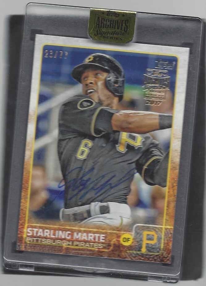 STARLING MARTE 2017 TOPPS ARCHIVES PIRATES ON CARD AUTO #D /77