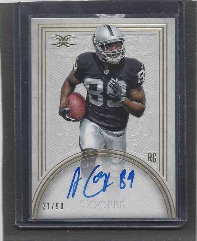AMARI COOPER 2015 TOPPS DEFINITIVE RAIDERS ON CARD ROOKIE AUTO RC #D 27/50