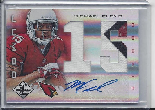 MICHAEL FLOYD 2012 LIMITED JUMBO JERSEY NUMBER 3 COLOR PATCH AUTO RC #D 3/25