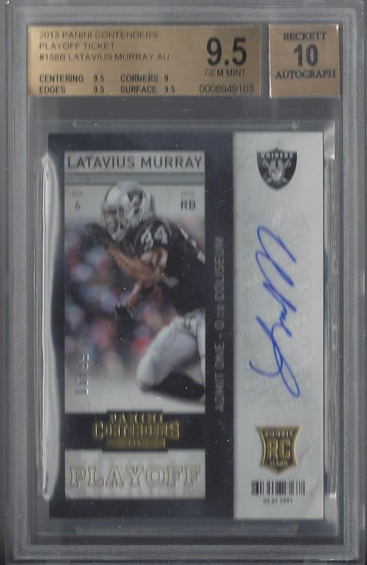 LATAVIUS MURRAY 2013 CONTENDERS PLAYOFF TICKET VARIATION AUTO RC /99 BGS 9.5 10