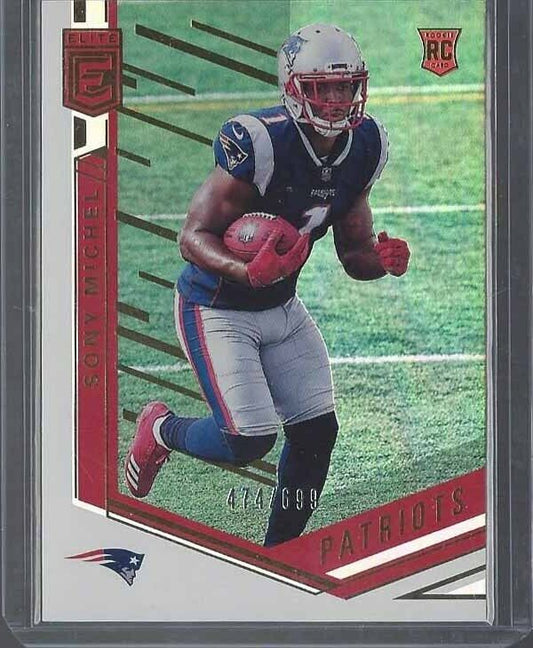 SONY MICHEL 2018 DONRUSS ELITE PATRIOTS TRUE ROOKIE RC #D 474/699
