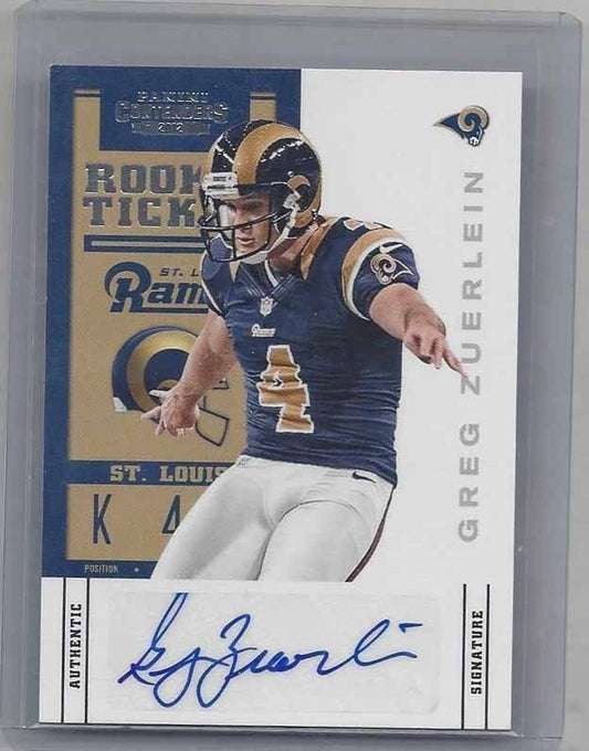 GREG ZEUERLEIN 2012 PANINI CONTENDERS ROOKIE TICKET TRUE RC AUTO SP ONLY /454