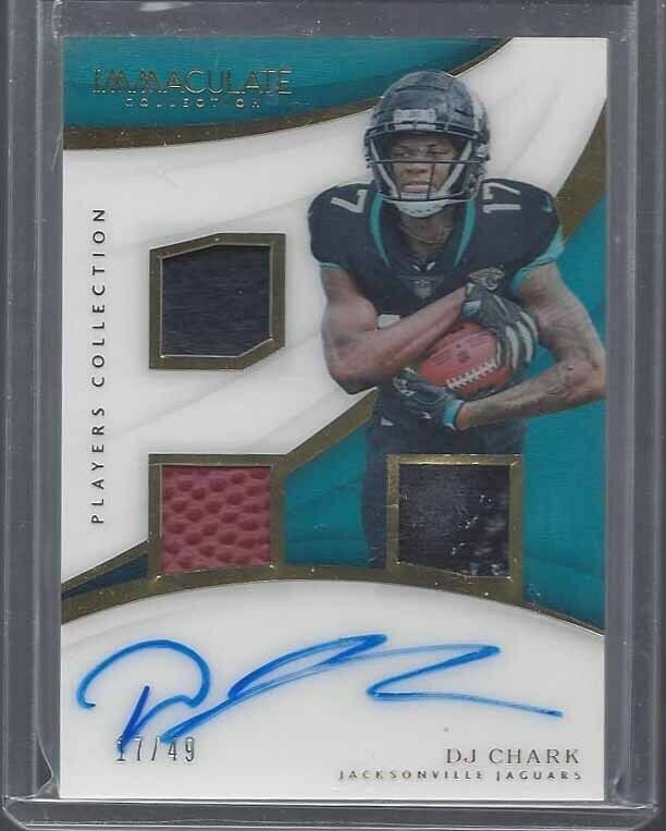 1/1 D.J. CHARK 2018 IMMACULATE ACETATE TRI PATCH AUTO RC #D 17/49 JSY #17!