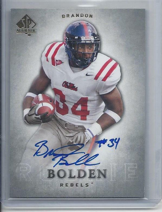 BRANDON BOLDEN 2012 SP AUTHENTIC SHORT PRINT SSP PATRIOTS ROOKIE AUTO RC #126