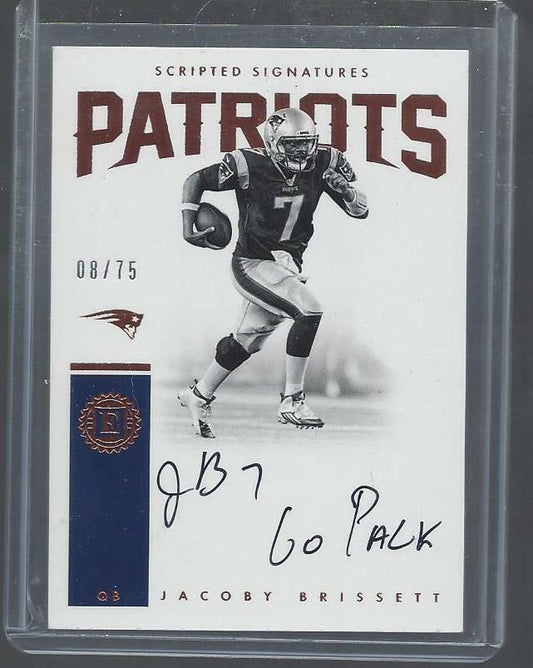 JACOBY BRISSETT 2016 PANINI ENCASED SCRIPTED INSCRIBED "GO PACK" AUTO RC #D 8/75