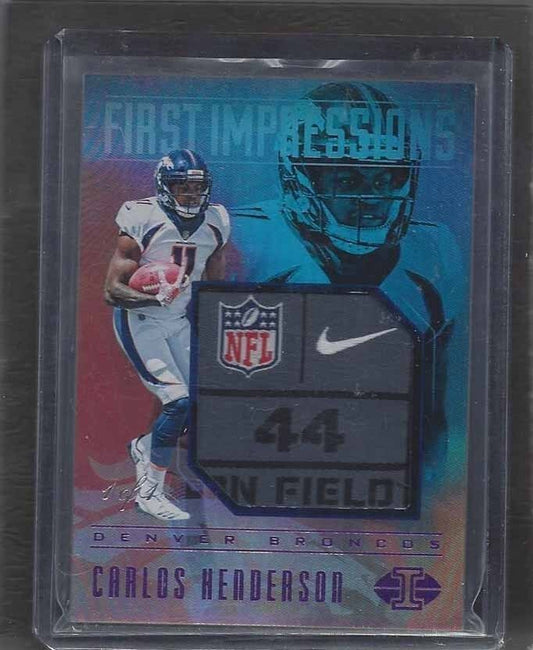 CARLOS HENDERSON 2017 ILLUSIONS FIRST IMPRESSIONS SIZE TAG PATCH RC TRUE #D 1/1