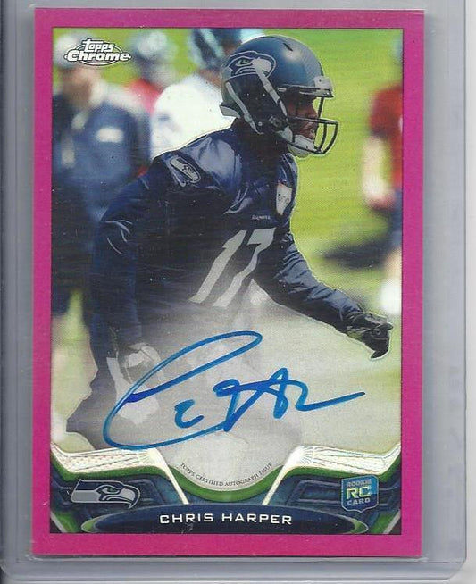 CHRIS HARPER 2013 TOPPS CHROME BCA PINK REFRACTOR ON CARD AUTO RC #D 24/75