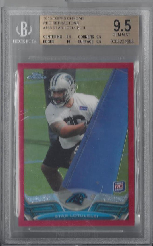 STAR LOTULELEI 2013 TOPPS CHROME RED REFRACTOR RC #D 17/25 BGS 9.5 POP 1/1