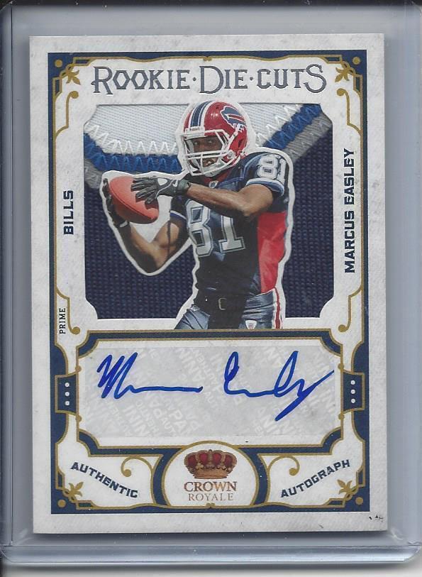 MARCUS EASLEY 2010 CROWN ROYALE SILHOUETTE DIE CUT 4 COLOR PATCH AUTO RC #D 8/10