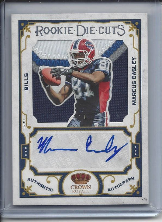 MARCUS EASLEY 2010 CROWN ROYALE SILHOUETTE DIE CUT 4 COLOR PATCH AUTO RC #D 8/10