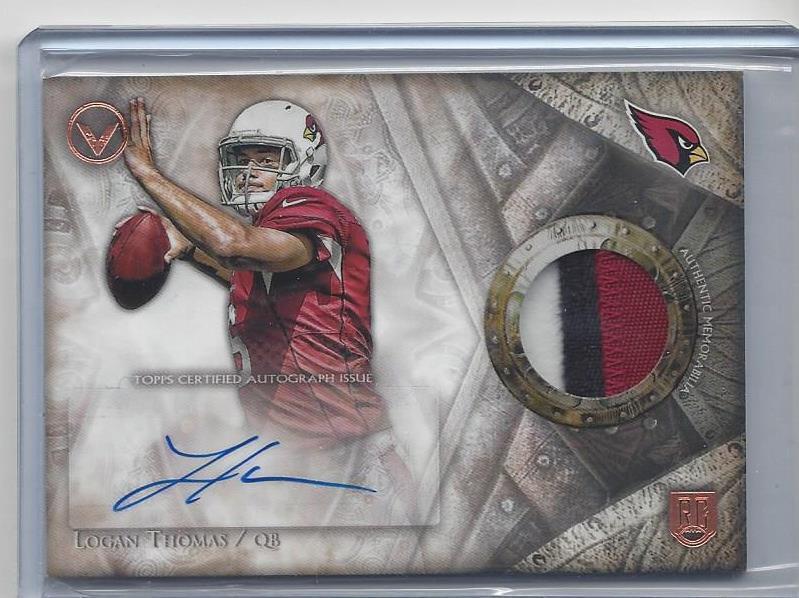 LOGAN THOMAS 2014 TOPPS VALOR 3 COLOR RPA ROOKIE PATCH AUTO RC