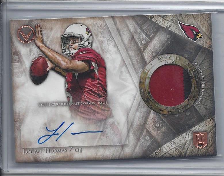 LOGAN THOMAS 2014 TOPPS VALOR 3 COLOR RPA ROOKIE PATCH AUTO RC