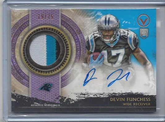 DEVIN FUNCHESS 2015 TOPPS VALOR STRENGTH RPA 3 COLOR PATCH AUTO RC #D 19/75