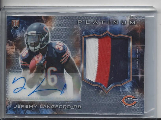 JEREMY LANGFORD 2015 TOPPS PLATINUM RPA ROOKIE 3 COLOR BEARS PATCH AUTO RC