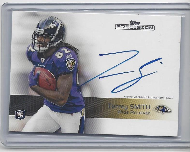 TORREY SMITH 2011 TOPPS PRECISION RAVENS ON CARD AUTO RC #116