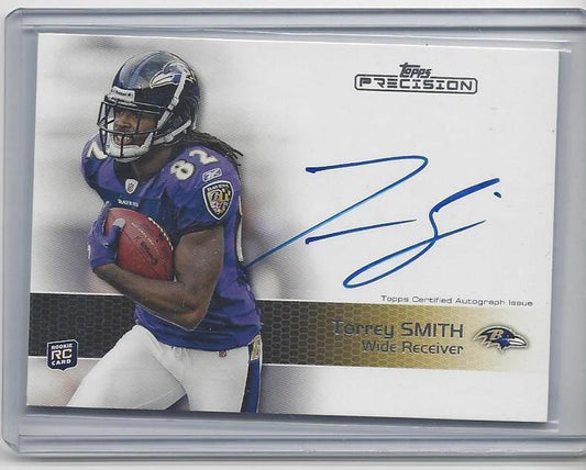 TORREY SMITH 2011 TOPPS PRECISION RAVENS ON CARD AUTO RC #116