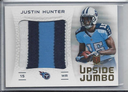 JUSTIN HUNTER 2013 MOMENTUM UPSIDE JUMBO 3 COLOR 5 BREAK PATCH RC #D 1/49