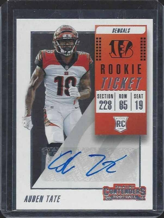AUDEN TATE 2018 PANINI CONTENDERS BENGALS ROOKIE TICKET TRUE RC AUTO #196
