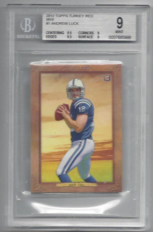ANDREW LUCK 2012 TOPPS TURKEY RED MINI COLTS ROOKIE RC #1 BGS 9 MINT