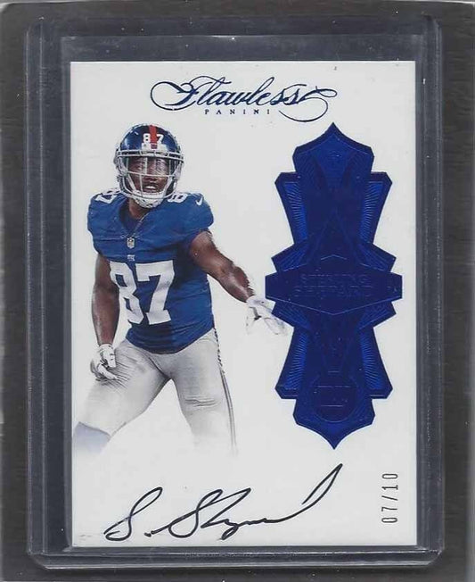 STERLING SHEPARD 2016 FLAWLESS SAPPHIRE BLUE ON CARD ROOKIE AUTO RC #D 7/10