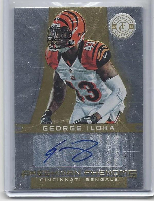 GEORGE ILOKA 2012 TOTALLY CERTIFIED FRESHMAN PHENOMS GOLD BENGALS AUTO RC #D /25