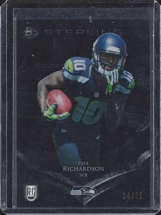 PAUL RICHARDSON 2014 BOWMAN STERLING BLACK REFRACTOR ROOKIE RC #D 24/75