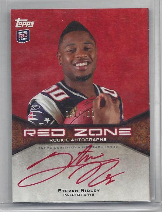 STEVAN RIDLEY 2011 TOPPS RED ZONE ROOKIES RED INK ON CARD AUTO RC #D 41/100