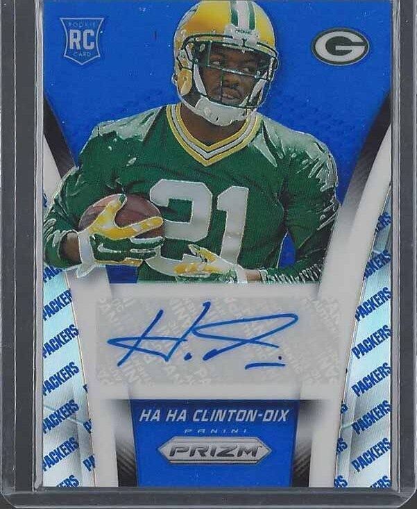 HA HA CLINTON DIX 2014 PANINI PRIZM BLUE TEAM LOGO PRIZMS ROOKIE AUTO RC #D 3/25