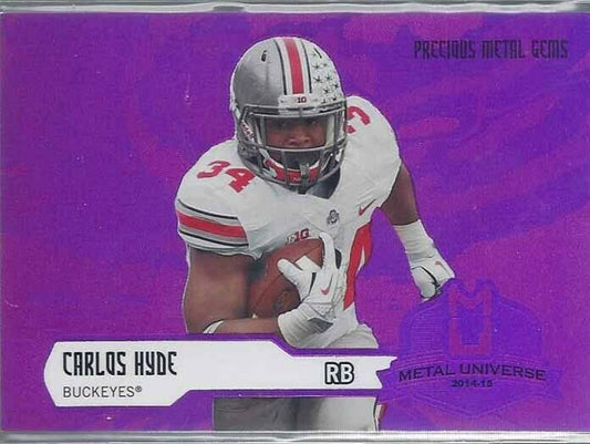 CARLOS HYDE 2014 FLAIR SHOWCASE PRECIOUS METAL GEMS PINK ROOKIE RC #D 25/25