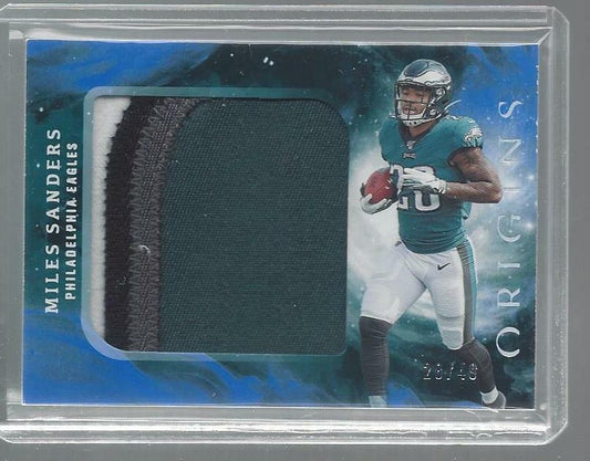 MILES SANDERS 2019 PANINI ORIGINS BLUE JUMBO 4 COLOR ROOKIE PATCH RC #D 28/49