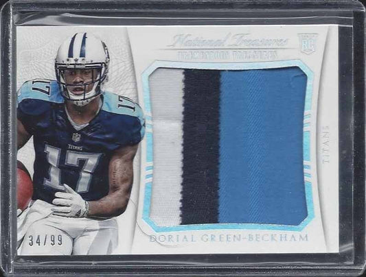 DORIAL GREEN BECKHAM 2015 NATIONAL TREASURES TREMENDOUS JUMBO 3 CLR PATCH RC /99