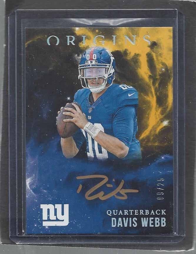 DAVIS WEBB 2017 PANINI ORIGINS GOLD INK ON CARD ROOKIE AUTO RC #D 9/25