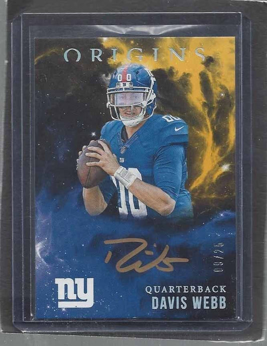 DAVIS WEBB 2017 PANINI ORIGINS GOLD INK ON CARD ROOKIE AUTO RC #D 9/25
