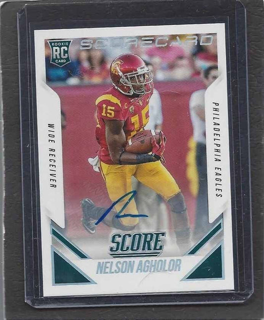 NELSON AGHOLOR 2015 SCORE SCORECARD SILVER EAGLES USC ROOKIE AUTO RC #406