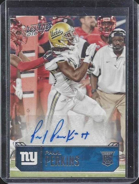 PAUL PERKINS 2016 PRESTIGE GIANTS UCLA BRUINS ROOKIE AUTO RC