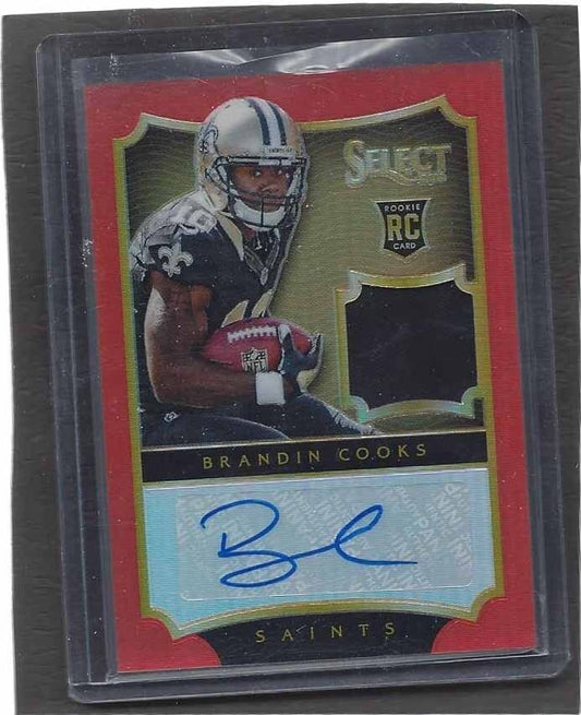 BRANDIN COOKS 2014 PANINI SELECT ORANGE PRIZM ROOKIE JERSEY AUTO RC #D 9/25