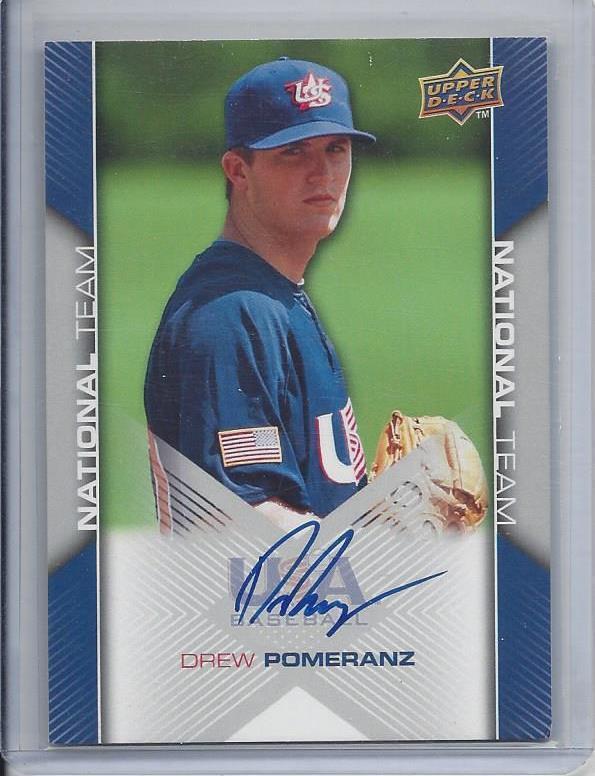 DREW POMERANZ 2009 UPPER DECK USA NATIONAL TEAM ON CARD AUTO #73