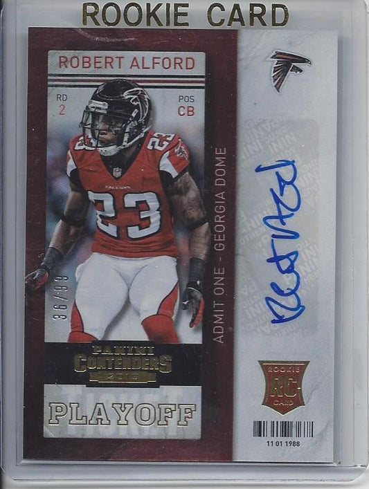 ROBERT ALFORD 2013 PANINI CONTENDERS PLAYOFF TICKET FALCONS AUTO RC #D 94/99