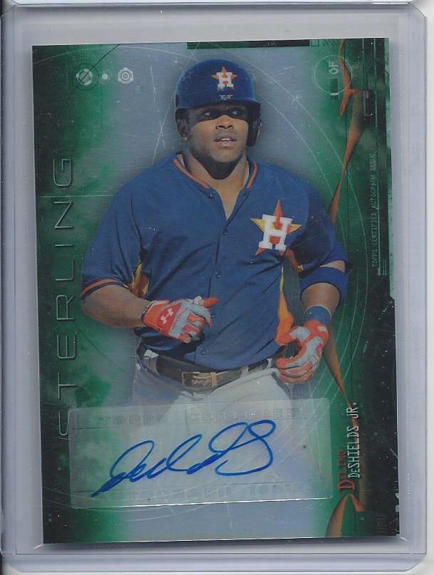 DELINO DESHIELDS JR. 2014 BOWMAN STERLING GREEN REFRACTOR PROSPECT AUTO #D /125