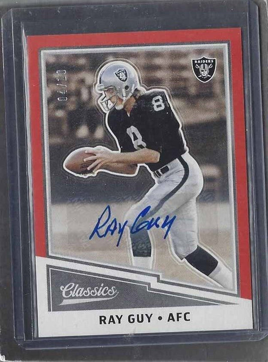 RAY GUY 2017 CLASSICS ORANGE RAIDERS HALL OF FAME AUTO #D 4/10