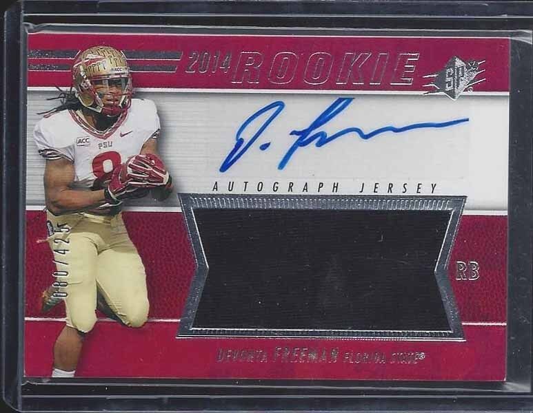 DEVONTA FREEMAN 2014 SPX FALCONS FLORIDA STATE ROOKIE JERSEY AUTO RC #D 80/425