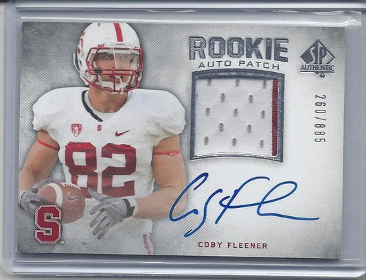 COBY FLEENER 2012 SP AUTHENTIC RPA 2 COLOR STANFORD PATCH AUTO RC #D 260/885